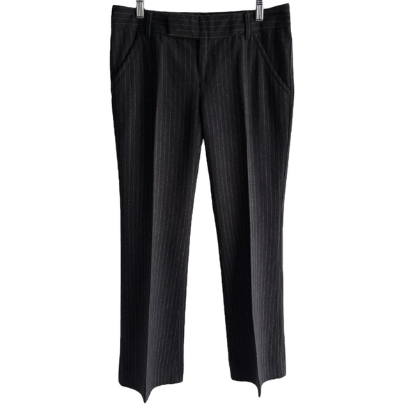 Club Monaco Mobwife Y2K Pin Stripe Low Rise Trousers Bootcut Pants Size 4 Brown - Picture 1 of 13